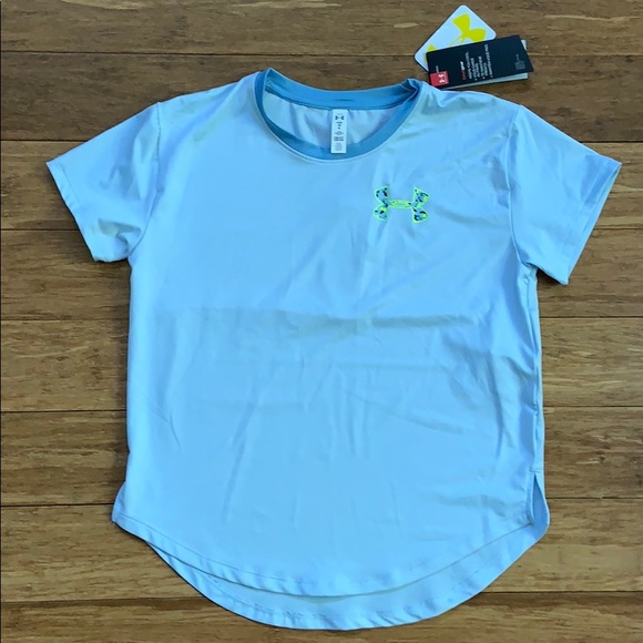 Under Armour Other - ☀️ 3/$36 or 2/$30  NEW UNDER ARMOUR Girls HeatGear Blue Tshirt Sz M
